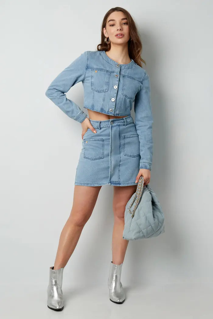 TESSA ROK - DENIM BLAUW
