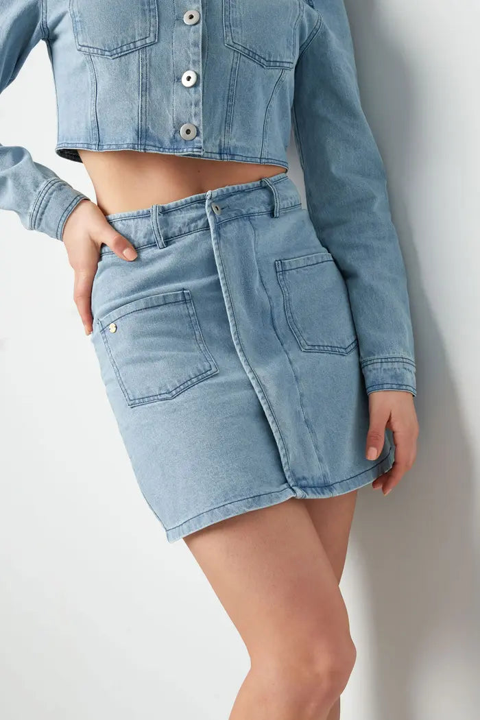 TESSA ROK - DENIM BLAUW